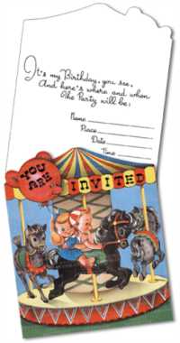 Birthday Invitations Carousel Die-cut (Birthday) （CRDS）