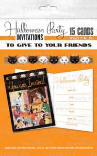 Halloween Party Invitations : 15 Invitations in Bag with Envelopes （GCR）