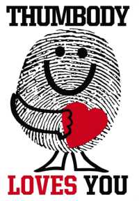 Thumbody Loves You : 6 Cards Individually Bagged with Envelopes & Header (Friendship) （CRDS）
