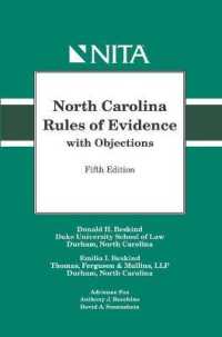North Carolina Rules of Evidence with Objections (Nita) （5TH Spiral）