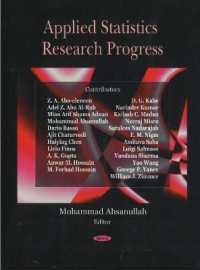 Applied Statistics Research Progress -- Hardback