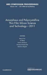 Amorphous and Polycrystalline Thin-Film Silicon Science and Technology — 2011: Volume 1321 (Mrs Proceedings)