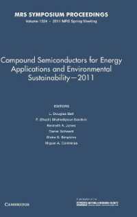 Compound Semiconductors for Energy Applications and Environmental Sustainability — 2011: Volume 1324 (Mrs Proceedings)