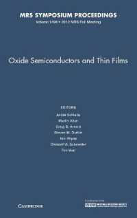 Oxide Semiconductors and Thin Films: Volume 1494 (Mrs Proceedings)