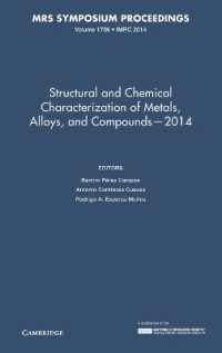 Structural and Chemical Characterization of Metals, Alloys, and Compounds - 2014: Volume 1766 (Mrs Proceedings)