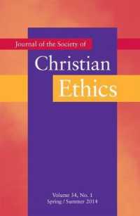 Journal of the Society of Christian Ethics : Fall/winter 2016, Volume 34, No. 1 -- Paperback / softback