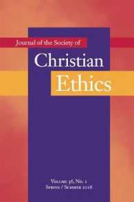 Journal of the Society of Christian Ethics : Spring/summer 2016, Volume 36, No. 1 -- Paperback / softback