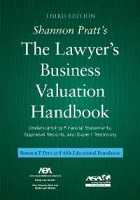 Shannon Pratt's the Lawyer's Business Valuation Handbook : Understanding Financial Statements, Appraisal Reports, and Expert Testimony, Third Edition