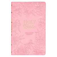 KJV Holy Bible, Gift Edition King James Version, Faux Leather Flexible Cover, Light Pink Floral