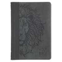 KJV Bible Compact Faux Leather, Black/Gray