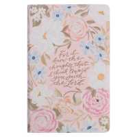 KJV Bible Giant Print Faux Leather for I Know the Plans, Pink Floral Printed Jer. 29:11