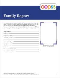 Assessment, Evaluation, and Programming System for Infants and Children (AEPS®-3) : Family Report （Looseleaf）