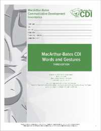 MacArthur-Bates Communicative Development Inventories (CDI) Words and Gestures Forms : 8-18 Months （3RD）