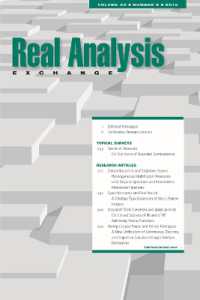 Real Analysis Exchange 40, No. 2 (Real Analysis Exchange (Journal))