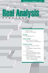 Real Analysis Exchange 44, No. 1 (Real Analysis Exchange (Journal))