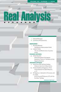 Real Analysis Exchange 48, no. 1 (Real Analysis Exchange (Journal))