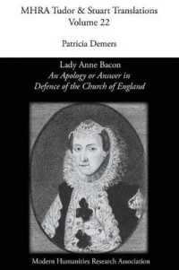 'An Apology or Answer in Defence of the Church of England' : Lady Anne Bacon's Translation of Bishop John Jewel's 'Apologia Ecclesiae Anglicanae'