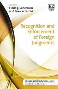 外国判決の承認と施行<br>Recognition and Enforcement of Foreign Judgments (Private International Law series)