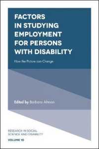 障害者雇用研究の要素<br>Factors in Studying Employment for Persons with Disability : How the Picture can Change (Research in Social Science and Disability)