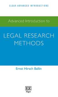 法律調査の手法：上級入門<br>Advanced Introduction to Legal Research Methods (Elgar Advanced Introductions series)