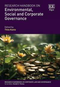 ESGとコーポレート・ガバナンス：研究ハンドブック<br>Research Handbook on Environmental, Social and Corporate Governance (Research Handbooks in Corporate Law and Governance series)