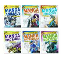 Step by Step Guide How to Draw Manga and Anime for Beginners 6 Books Set Collection : (Animals, Dinosaurs, Dragons, Matiral Arts Figures, Monsters, Superheroes)