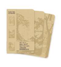 Japanese Woodblocks Set of 3 Mini Craft Notebooks (Mini Craft Notebook Collections)