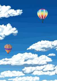 Partly Cloudy: Hot Air Balloons Pixel Art Journal