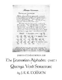Parma Eldalamberon 22 : The Feanorian Alphabet, Part 1 & Quenya Verb Structure