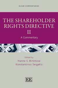 ＥＵ株主権利指令：注釈集<br>The Shareholder Rights Directive II : A Commentary (Elgar Commentaries in Corporate and Company Law)