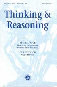 Studying Judgment: Models and Methods : A Special Issue of Thinking and Reasoning (Special Issues of Thinking and Reasoning)