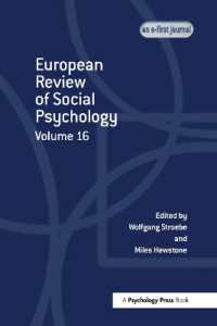 European Review of Social Psychology: Volume 16 (Special Issues of the European Review of Social Psychology)