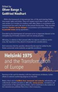 Helsinki 1975 and the Transformation of Europe （Library Binding）