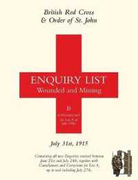 British Red Cross and Order of St John Enquiry List for Wounded and Missing : July 31st 1915