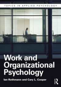 Work and Organizational Psychology (Topics in Applied Psychology)