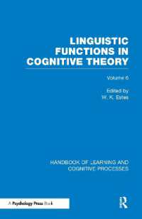 Handbook of Learning and Cognitive Processes (Volume 6) : Linguistic Functions in Cognitive Theory (Handbook of Learning and Cognitive Processes)