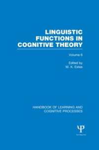 Handbook of Learning and Cognitive Processes (Volume 6) : Linguistic Functions in Cognitive Theory (Handbook of Learning and Cognitive Processes)