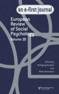 European Review of Social Psychology: Volume 20 : A Special Issue of the European Review of Social Psychology (Special Issues of the European Review of Social Psychology)