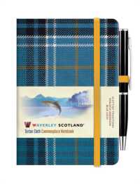 Waverley Blue Loch Tartan cloth mini notebook with pen (Waverley Tartan Cloth Commonplace Notebook)
