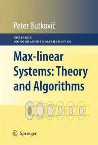 Max-Linear Systems : Theory and Algorithms (Springer Monographs in Mathematics)