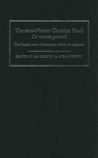 The Ante-Nicene Christian Pasch. De Ratione Paschali: the Paschal Tract of Anatolius, Bishop of Laodicea
