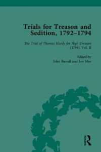 反逆罪・煽動罪裁判：1792-1794年（全8巻）第1‐5巻<br>Trials for Treason and Sedition, 1792-1794, Part I