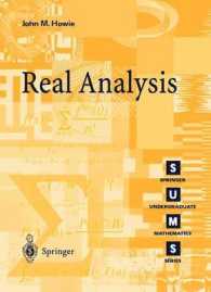 Real Analyis (Springer Undergraduate Mathematics Series) （1st ed. 2001. Corr. 3rd printing 2006.）