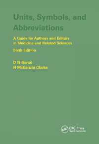 Units, Symbols, and Abbreviations: A Guide for Authors and Editors in Medicine and Related Sciences, Sixth edition （6TH）