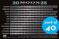 2025 Moon Calendar Card (40 pack) : Lunar Phases, Eclipses, and More!