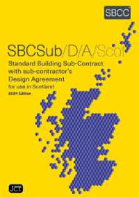 Standard Building Sub-Contract with sub-contractor's design Agreement for use in Scotland (SBCSub/D/A/Scot 2024)