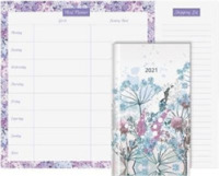 Pocket Diary 2021 & Meal Planner Set : Beautiful Pocket Diary with pen and elastic pen holder plus Meal Planner Pad with perforated shopping list (Dairy Diary)