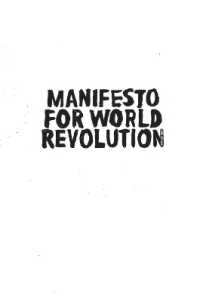 Manifesto for World Revolution （2ND）