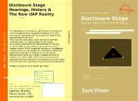 Disclosure Stage : Hearings, History & the New UAP Reality