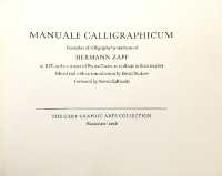 Manuale Calligraphicum : Examples of Calligraphy by Students of Hermann Zapf